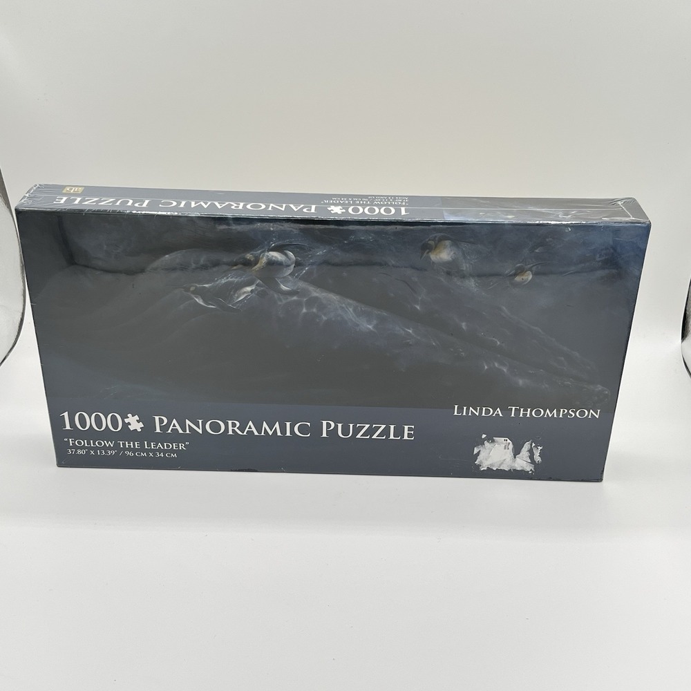 NEW AB Jigsaw PANORAMIC PUZZLE 1000 LINDA THOMSON FOLLOW LEADER Penguins Ocean